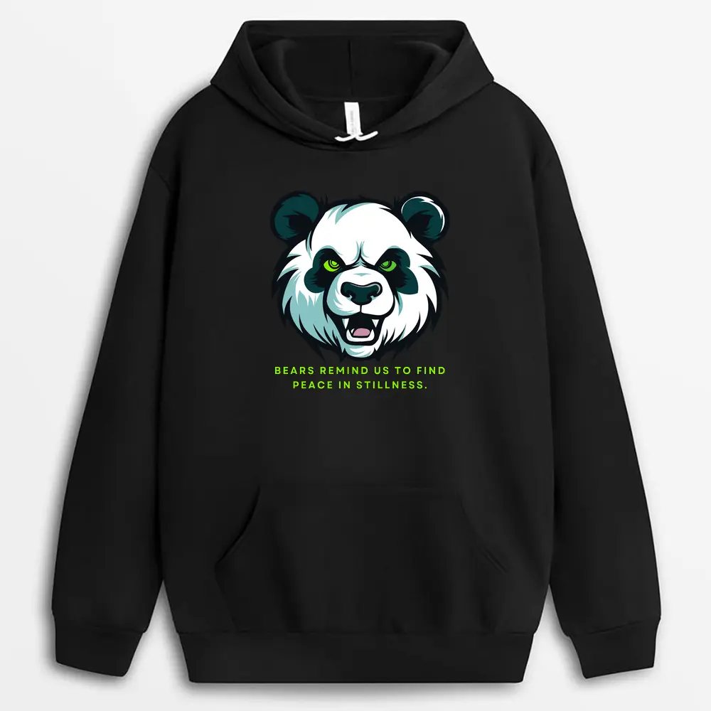 Bears Remind Us To Find Peace In Stillness Iuxtee Hoodie - Black