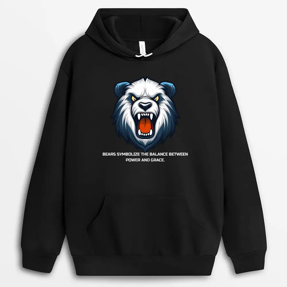 Bears Symbolize The Balance Between Power And Grace Iuxtee Hoodie - Black