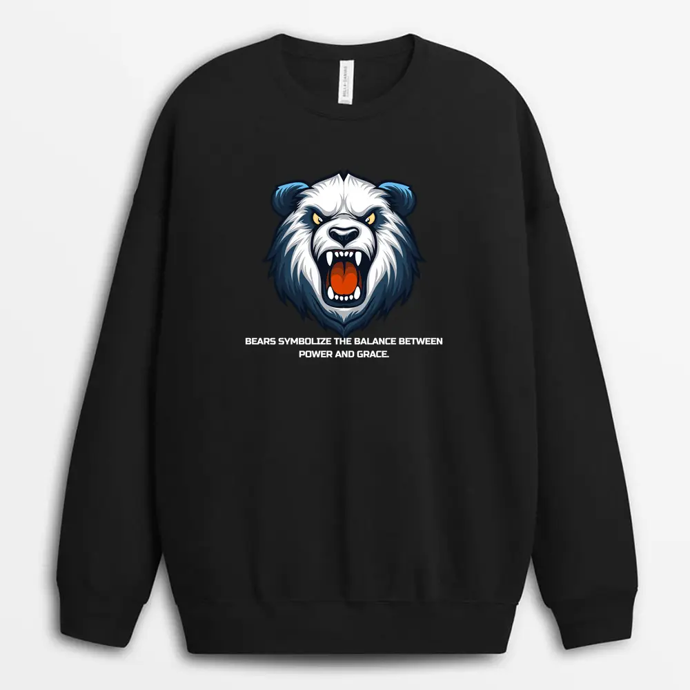 Bears Symbolize The Balance Between Power And Grace Iuxtee Sweatshirt - Black