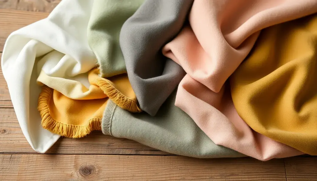 A rich array of sustainable fabric swatches.
